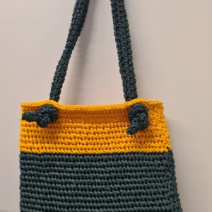 Crochet קרושה - אלגנט בכחול וכתום
