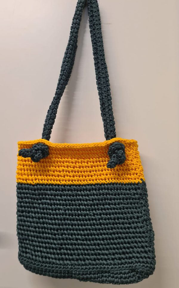 Crochet קרושה - אלגנט בכחול וכתום